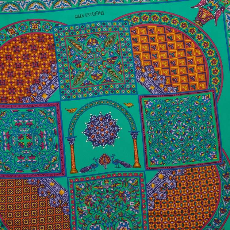 Pre Owned Hermes Multicolor Ciels Byzantins Silk Square Scarf