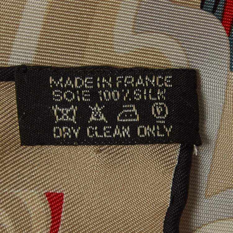 Pre Owned Hermes Cream De la Mer Au Ciel Silk Square Scarf