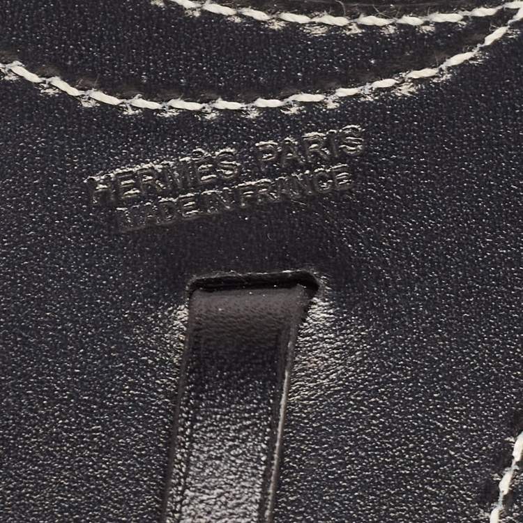 Pre Owned Hermes Noir Veau Butler Leather Paddock Selle Horse Saddle Bag Charm
