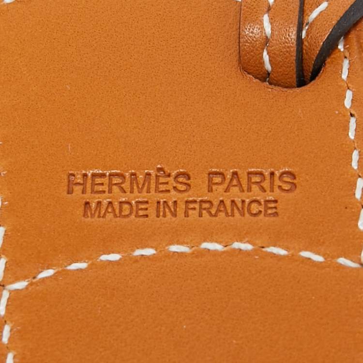 Pre Owned Hermes Natural Sable/Bleu Zellige Veau Butler and Swift Leather Paddock Boot Bag Charm