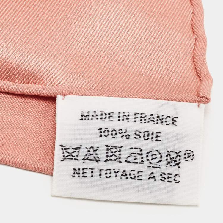 Pre Owned Hermes Pink Carosses d'Or Silk Scarf