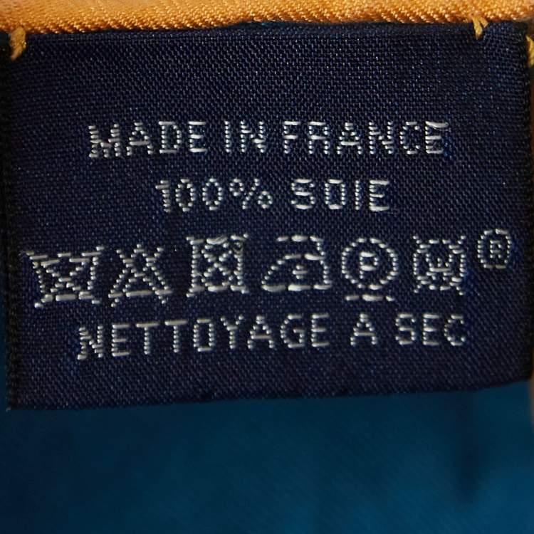 Pre Owned Hermes Navy Blue Les Mustangs II Silk Scarf