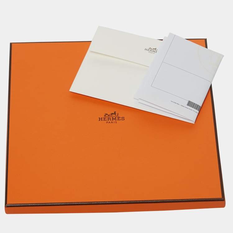 Pre Owned Hermès Rose Vif/Bleu Cavalier en Formes Silk Scarf