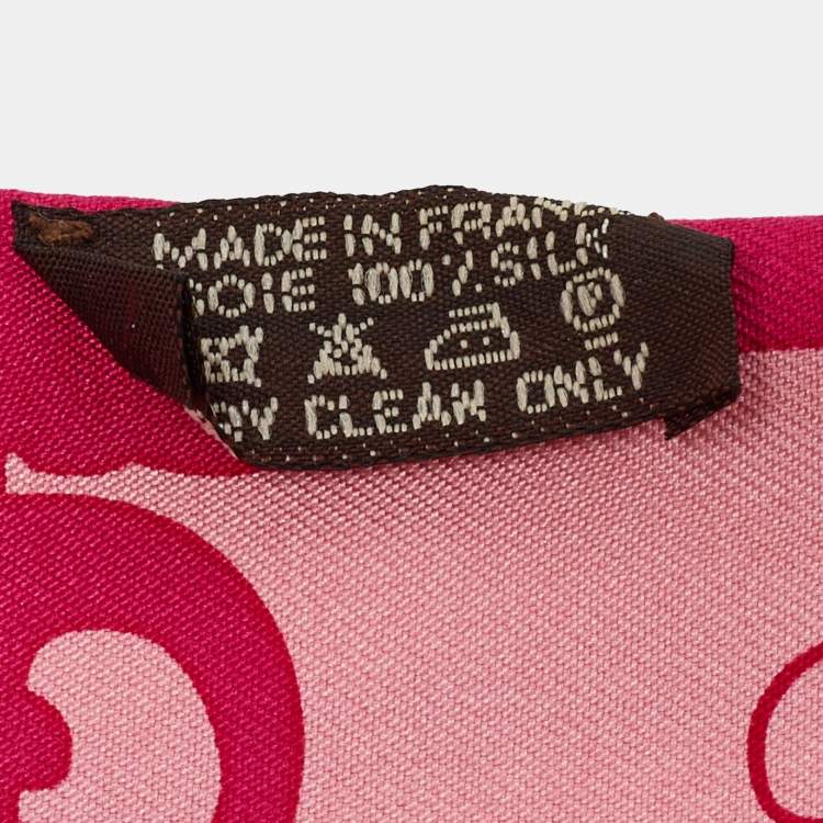 Pre Owned Hermès Pink Brides De Gala Print Silk Twilly