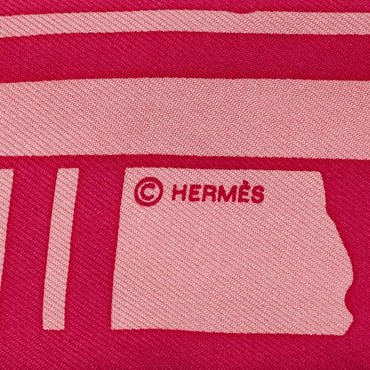 Pre Owned Hermès Pink Brides De Gala Print Silk Twilly