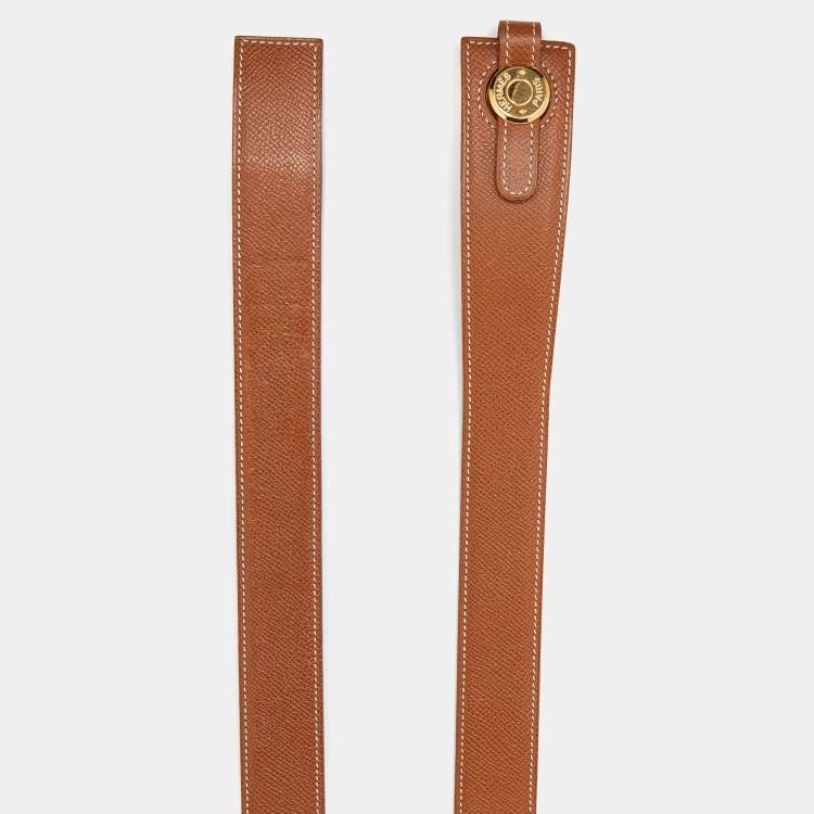 Pre Owned Hermes Gold Epsom Leather Clou de Selle Belt 95CM