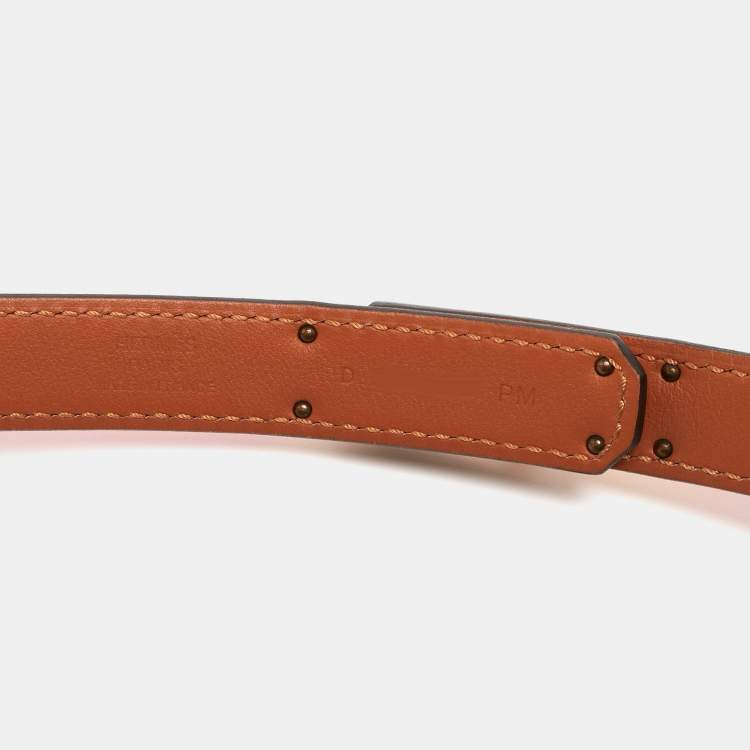 Pre Owned Hermès Rose Azalee Epsom Leather Gold Tone Finish Kelly 18 Adjustable Belt 