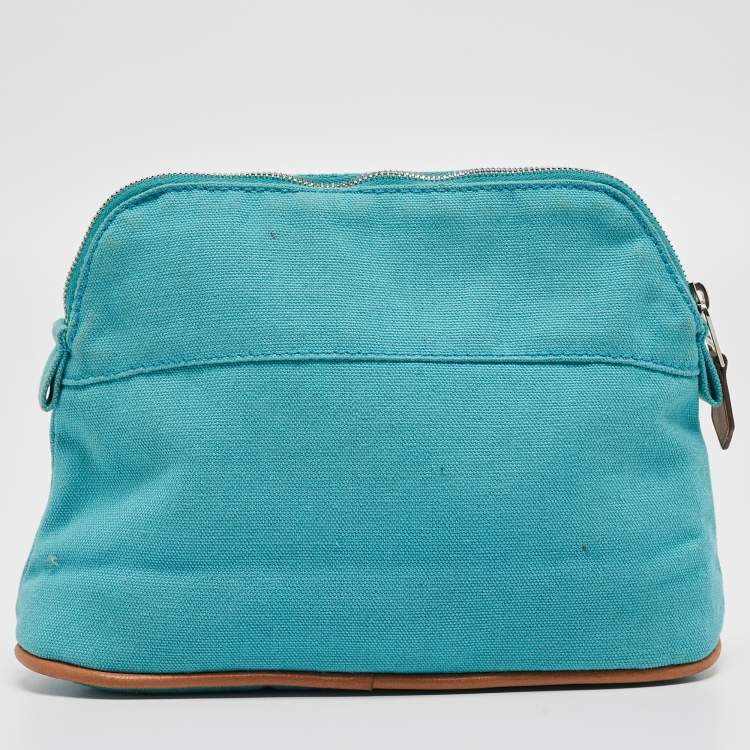 Pre Owned Hermes Bleu Horizon Canvas Mini Bolide Case