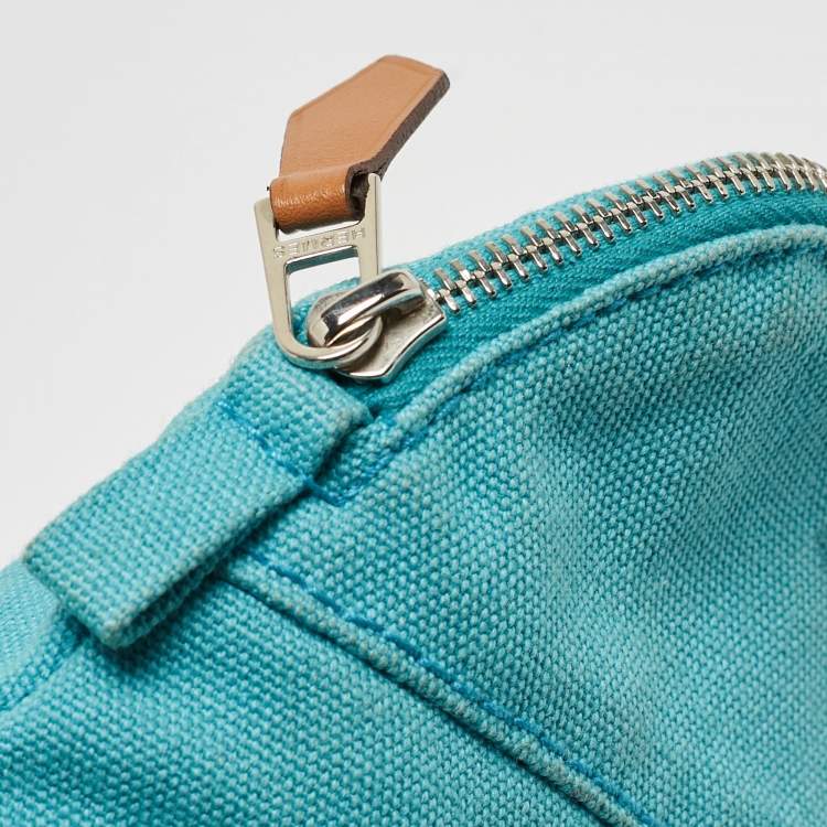 Pre Owned Hermes Bleu Horizon Canvas Mini Bolide Case