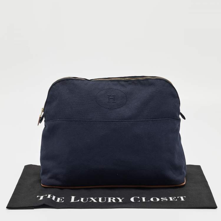 Pre Owned Hermes Bleu Indigo Canvas Bolide Case