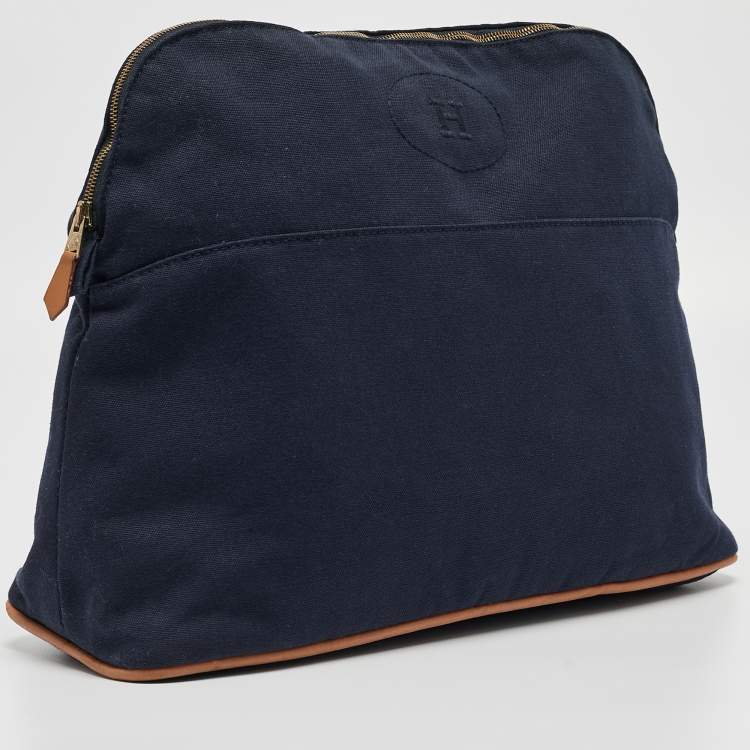 Pre Owned Hermes Bleu Indigo Canvas Bolide Case