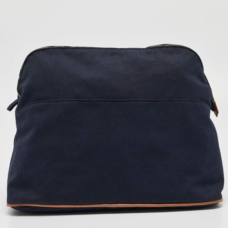 Pre Owned Hermes Bleu Indigo Canvas Bolide Case