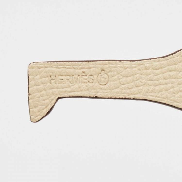 Pre Owned Hermes Trench/Noir Epsom and Togo Leather Petit H Horse Bag Charm