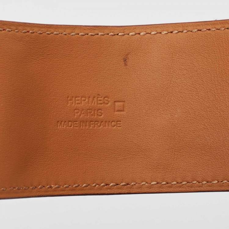 Pre Owned Hermès Collier de Chien Alligator Leather Gold Plated Bracelet