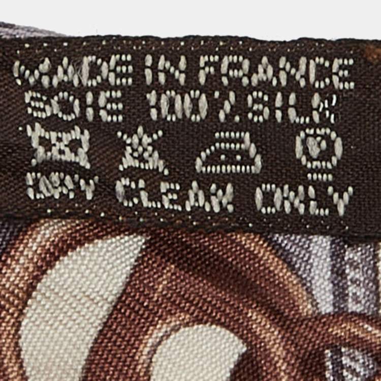 Pre Owned Hermes Beige Maillons Silk Twilly Scarf