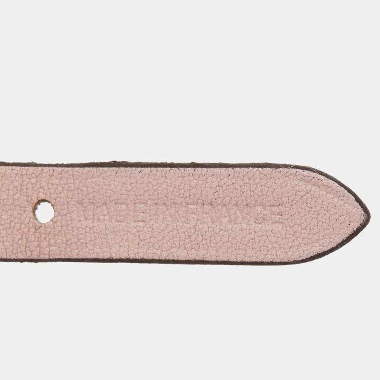 Pre Owned Hermès Etrier Leather Gold Tone Double Tour Bracelet