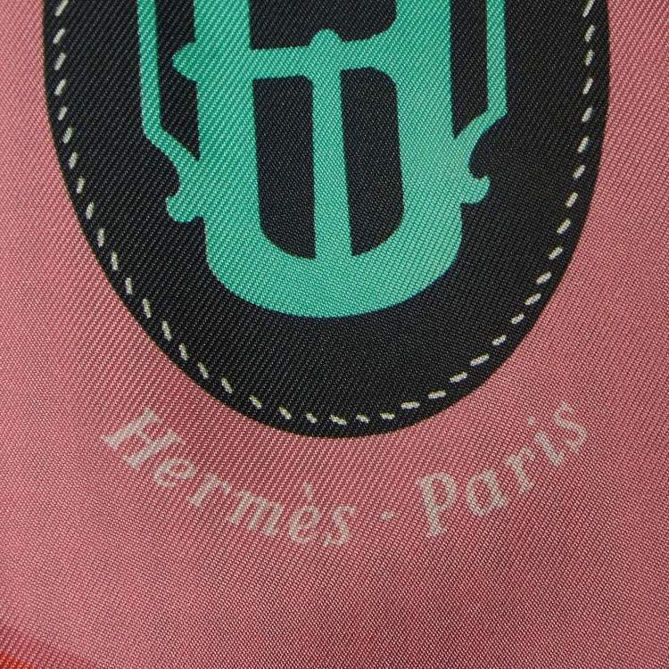 Pre Owned Hermès Pink Bovclerie Moderne Silk Vichy Maxi Twilly