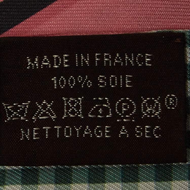 Pre Owned Hermès Pink Bovclerie Moderne Silk Vichy Maxi Twilly