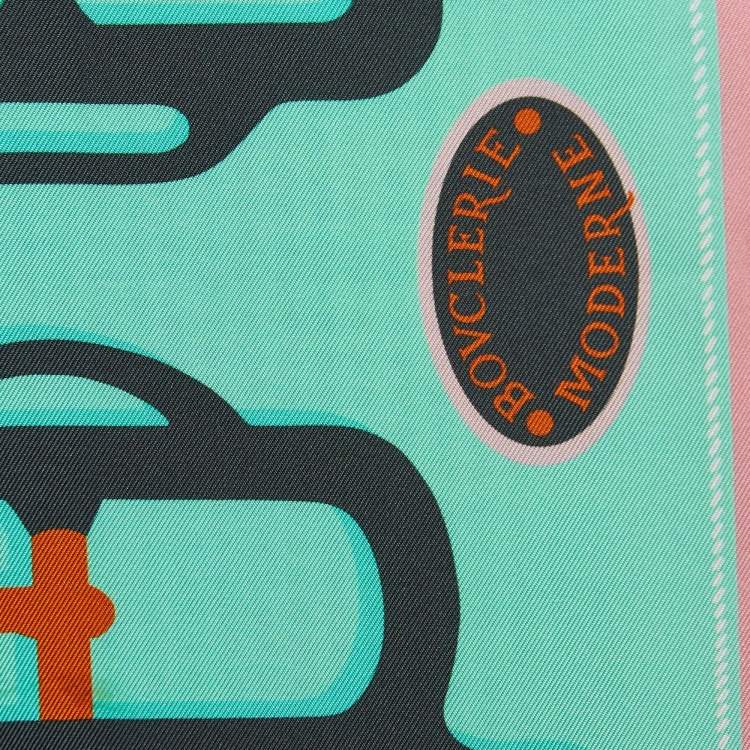 Pre Owned Hermès Pink Bovclerie Moderne Silk Vichy Maxi Twilly