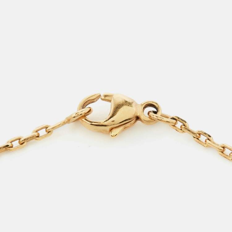 Pre Owned Hermès Pop H  Mini Enamel Gold Tone Necklace