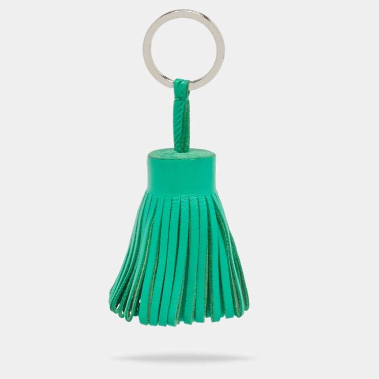 Pre Owned Hermes Menthe Leather Carmen Tassel Key Ring