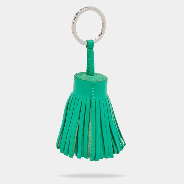 Pre Owned Hermes Menthe Leather Carmen Tassel Key Ring