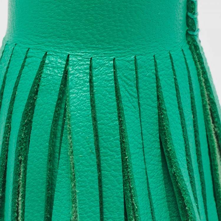 Pre Owned Hermes Menthe Leather Carmen Tassel Key Ring