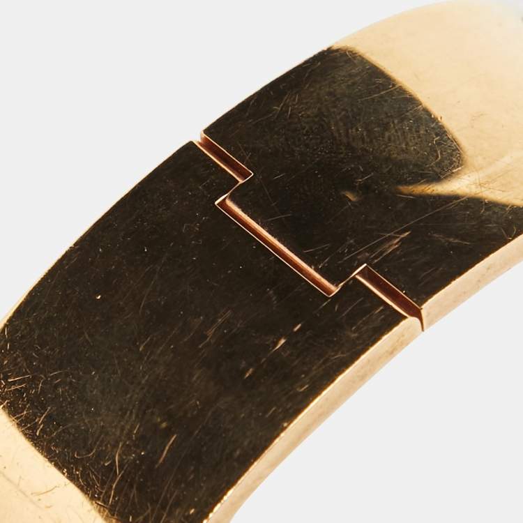 Pre Owned Hermes Clic Clac H Enamel Gold Plated Bracelet