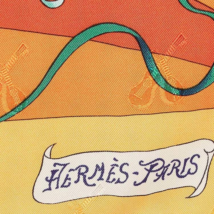 Pre Owned Hermes Vintage Multicolor Jacquard Silk Le Carnaval de Venise Scarf