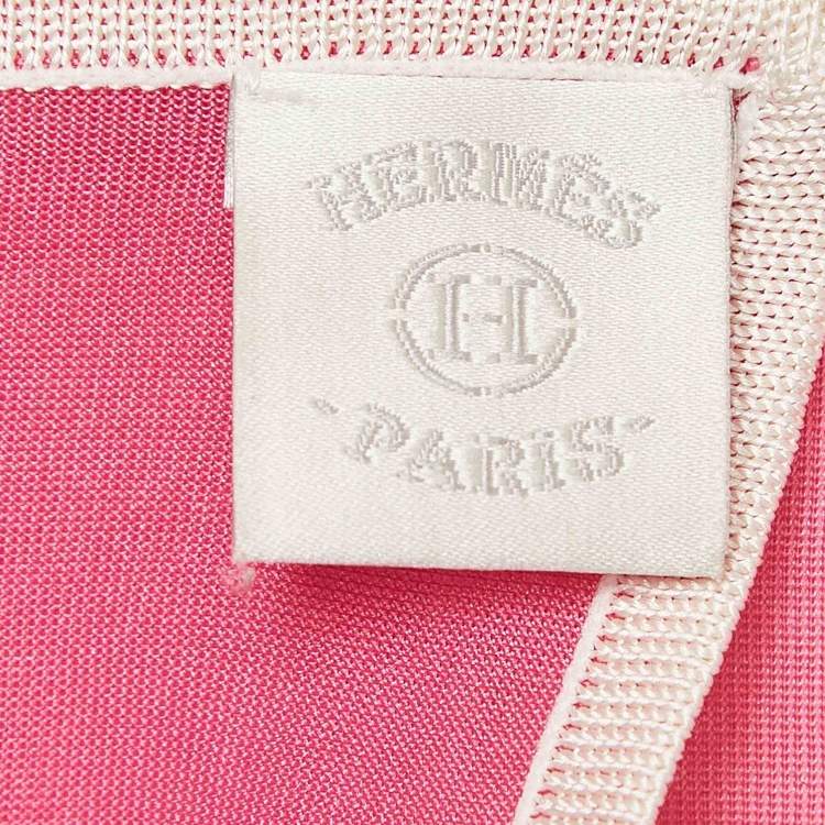 Pre Owned Hermes Pink Fluid Jersey Caleche Elastique Scarf