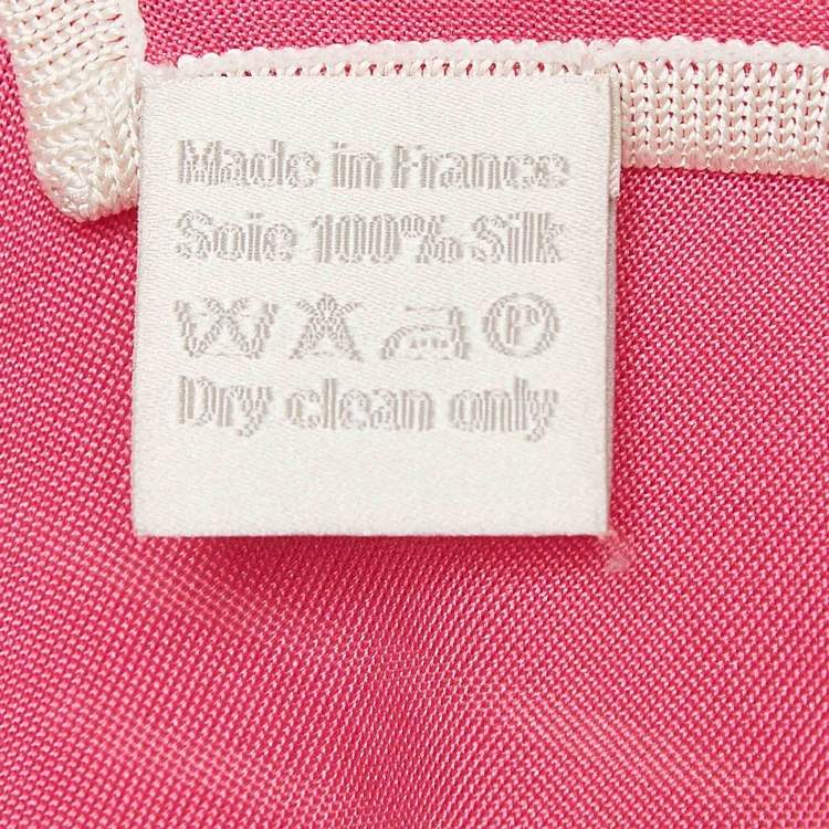 Pre Owned Hermes Pink Fluid Jersey Caleche Elastique Scarf