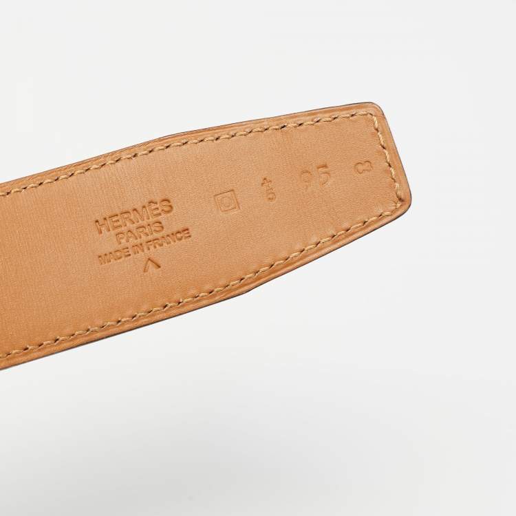 Pre Owned Hermes Rose Scheherazade Crocodile Porosus H Buckle Belt 95 CM