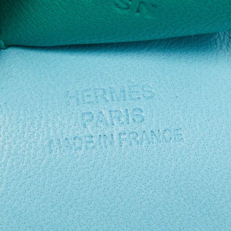 Pre Owned Hermès Celeste/Lime/Malachite Milo Leather GriGri Rodeo Bag Charm MM