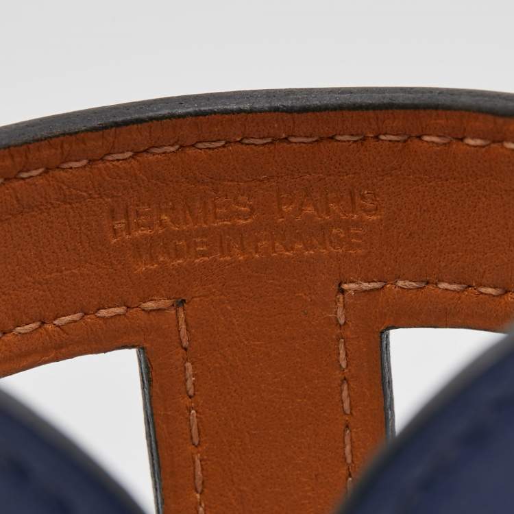 Pre Owned Hermes Ano Leather Cuff Bracelet