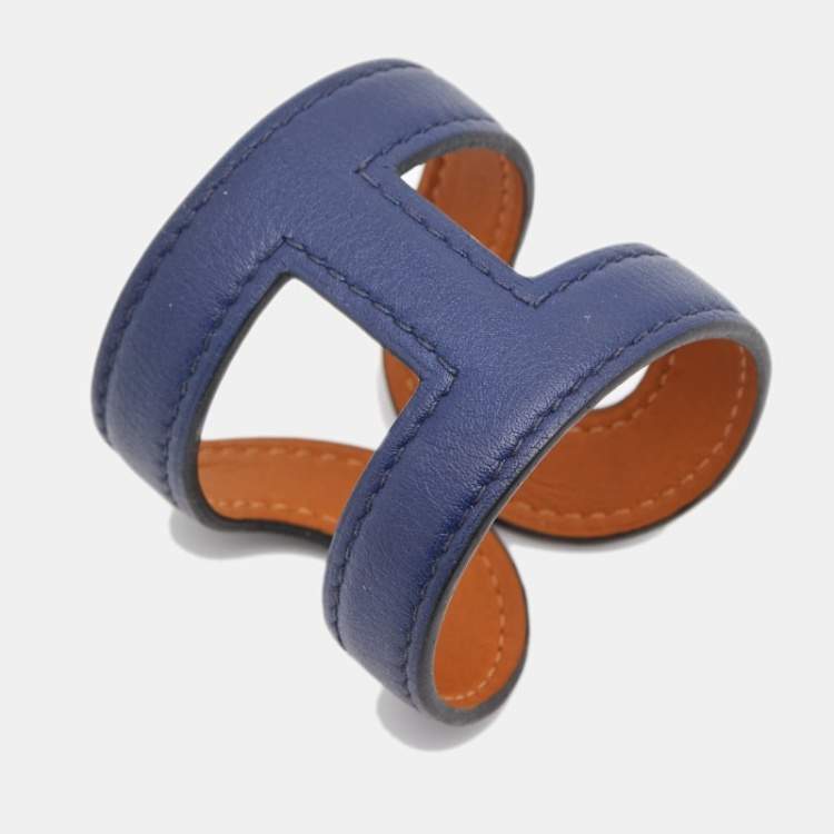 Pre Owned Hermes Ano Leather Cuff Bracelet
