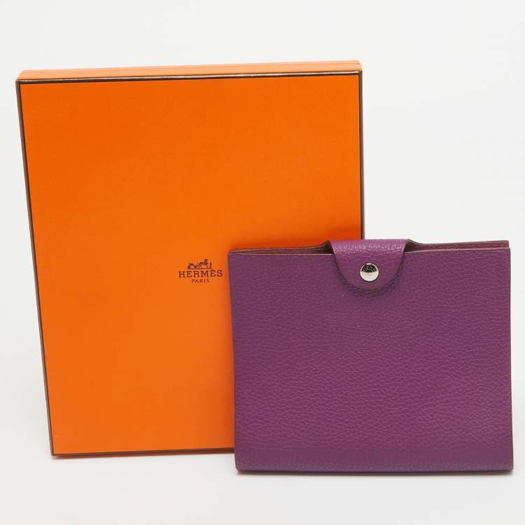 Pre Owned Hermes Anemone Togo Leather Ulysse PM Notebook Cover
