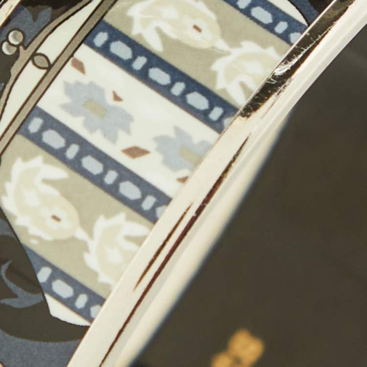 Pre Owned Hermès  Cachemire de Tamara Enamel Palladium Plated Bangle Bracelet