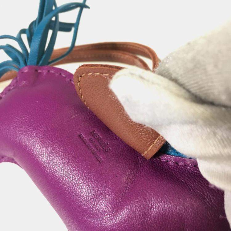 Pre Owned Hermes Anemone /Blue Izmir /Fawn Rodeo MM Charm