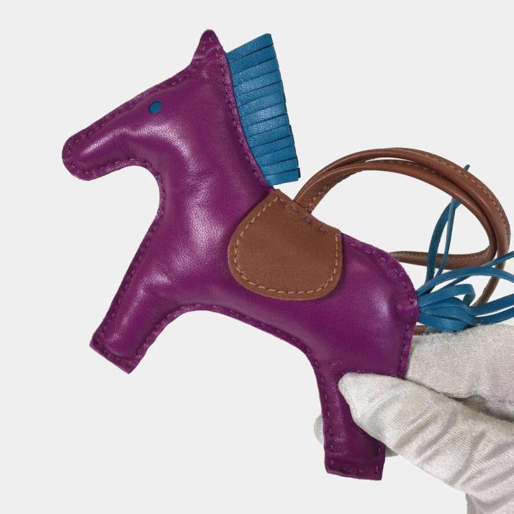 Pre Owned Hermes Anemone /Blue Izmir /Fawn Rodeo MM Charm