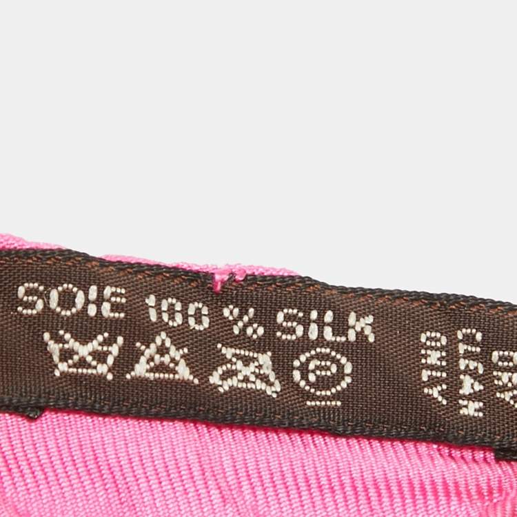 Pre Owned Hermes Pink Printed Silk Plisse Scarf