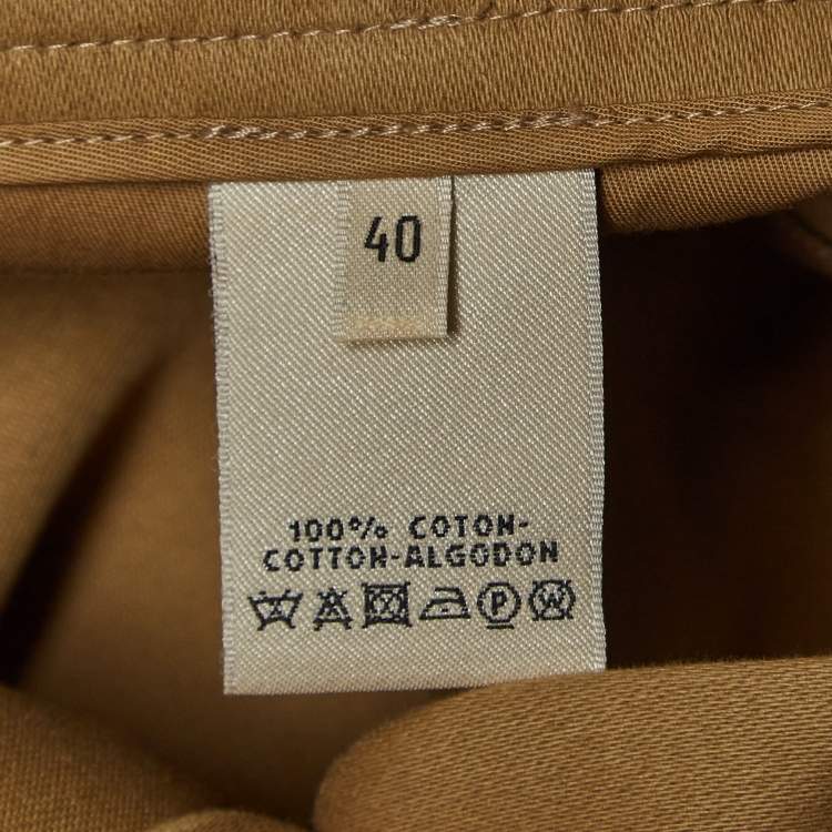 Pre Owned Hermes Brown Cotton Loose Pants M