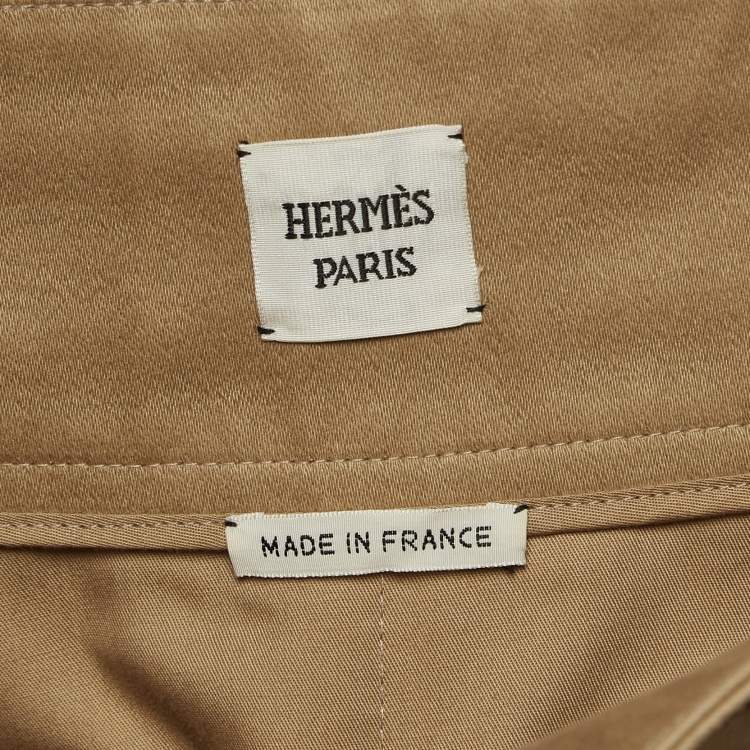 Pre Owned Hermes Brown Cotton Loose Pants M