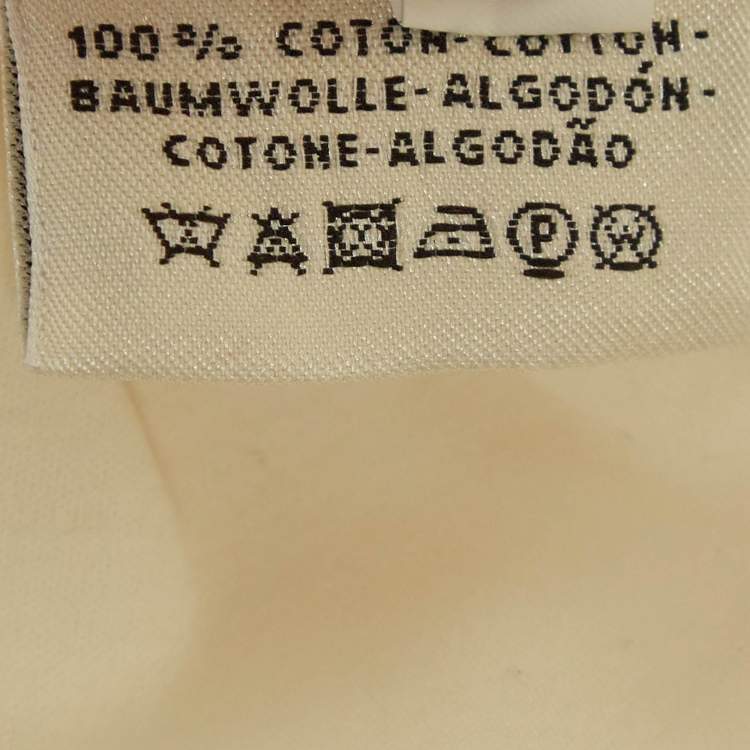 Pre Owned Hermes Off White Embroidered Pocket Jersey T-Shirt S