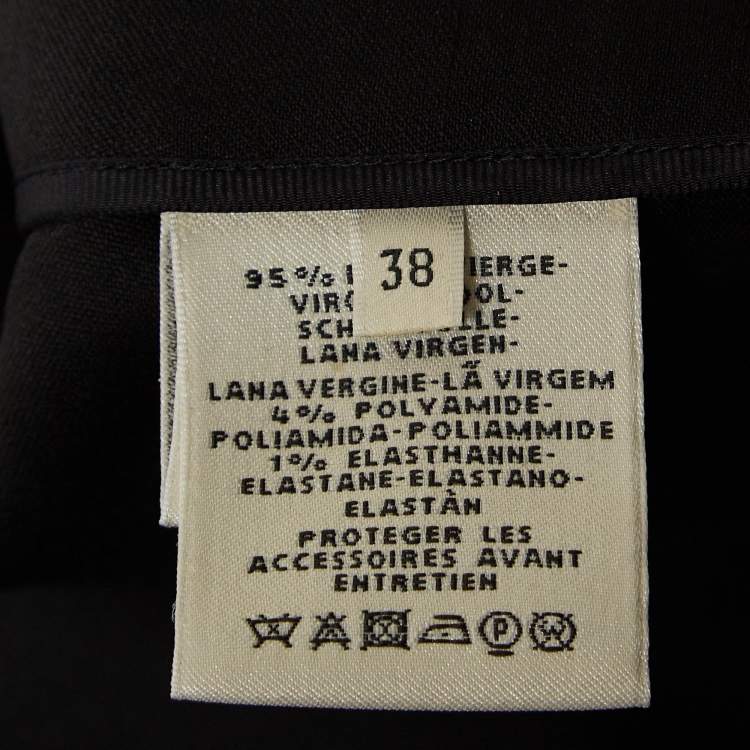 Pre Owned Hermes Black Wool Chaine d'Ancre No-collar Jacket M