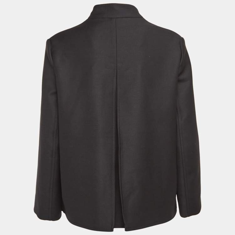 Pre Owned Hermes Black Wool Chaine d'Ancre No-collar Jacket M