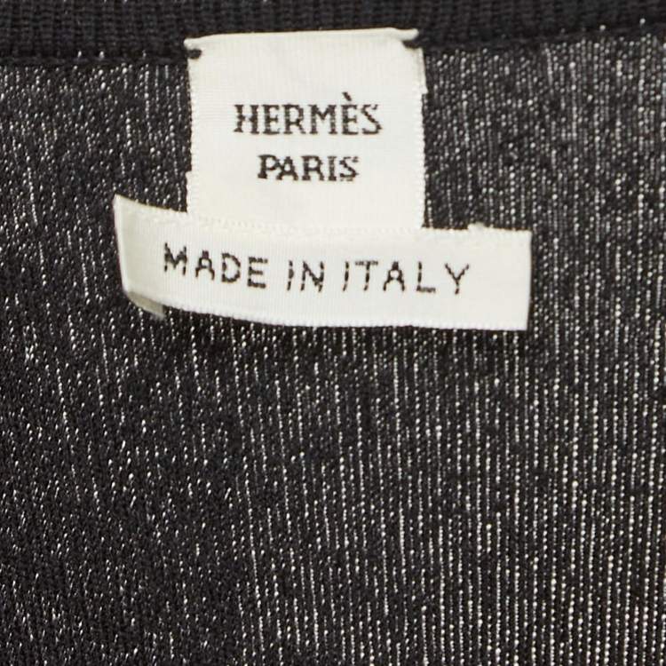 Pre Owned Hermes Black Printed Silk & Jersey Zouaves et Dragons Finesse Short Dress M