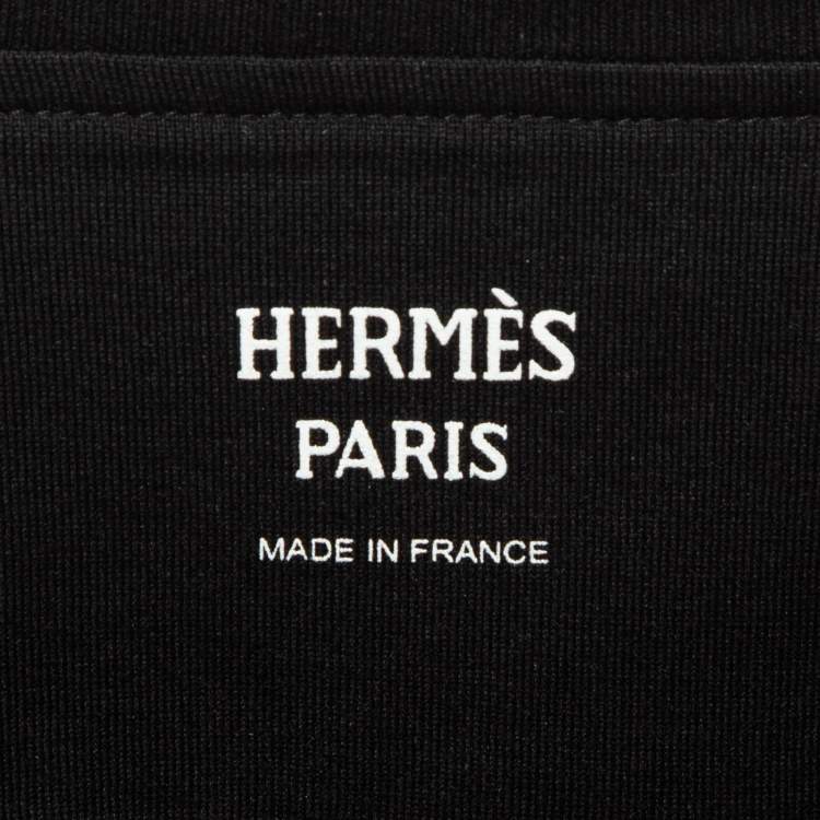 Pre Owned Hermes Black Cotton Embroidered Pocket Detailed T-Shirt S
