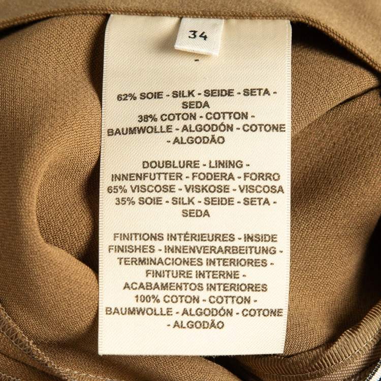 Pre Owned Hermès Brown Silk Blend Wide-Leg Loose Fit Pants S