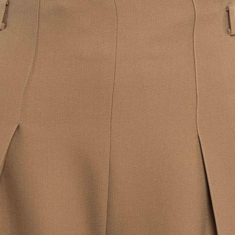 Pre Owned Hermès Brown Silk Blend Wide-Leg Loose Fit Pants S