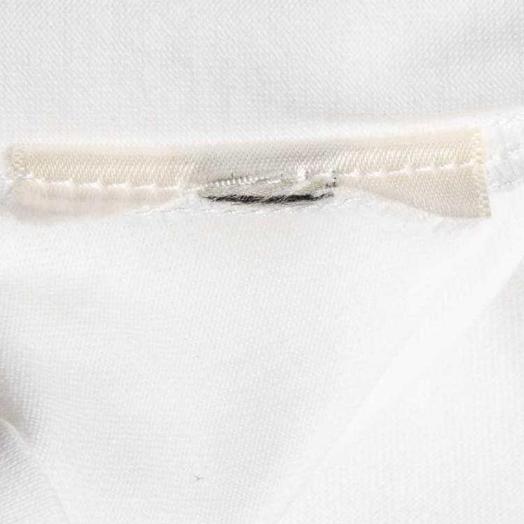 Pre Owned Hermes White Printed Cotton Canoe Chaine Dancre-T-Shirt M